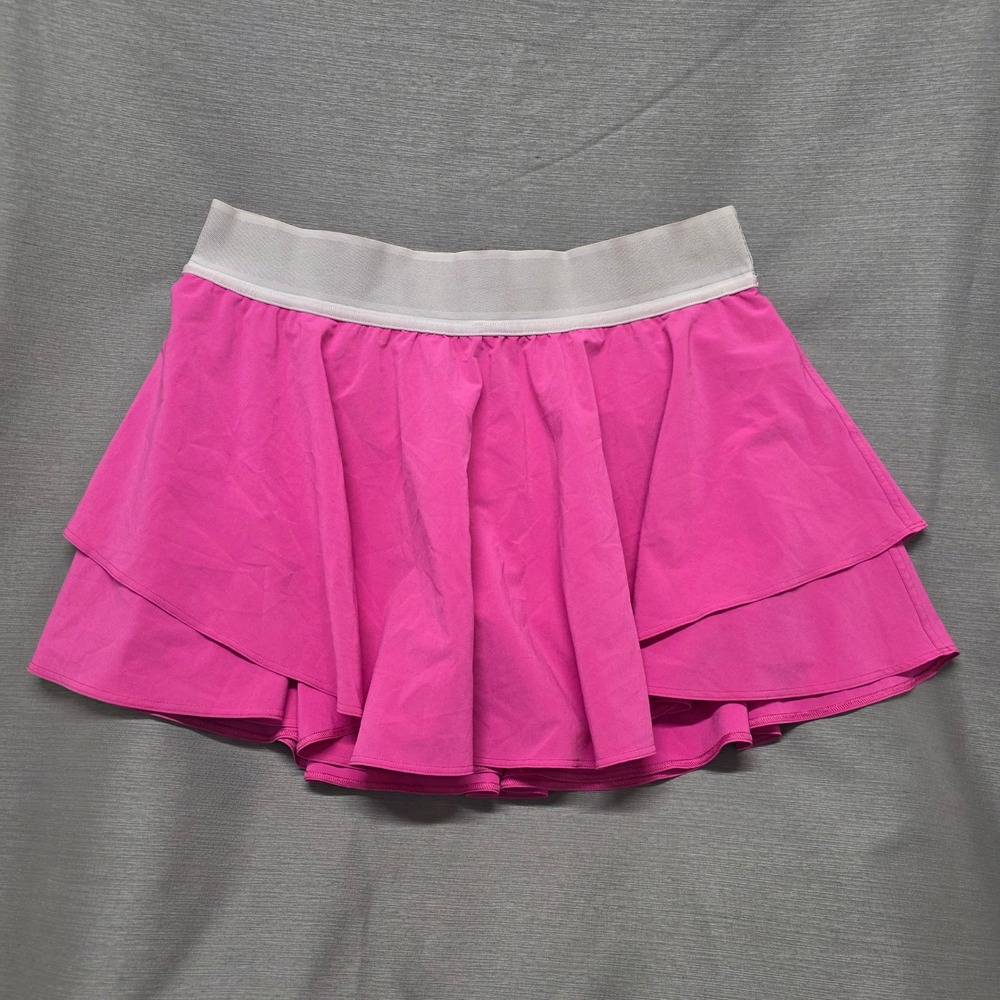 Lululemon Court Rival High-Rise Skirt Pink Tiered Tennis Skort Size 10 Reg - Picture 1 of 5